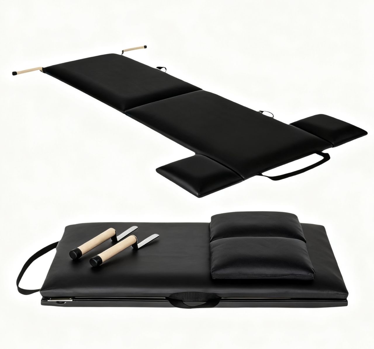 Składana mata do pilatesu z uchwytami